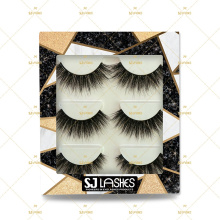 Faux Mink  Lash With eyelash packaging box custom For 3D False Mink PBT Fiber Lashes LAE